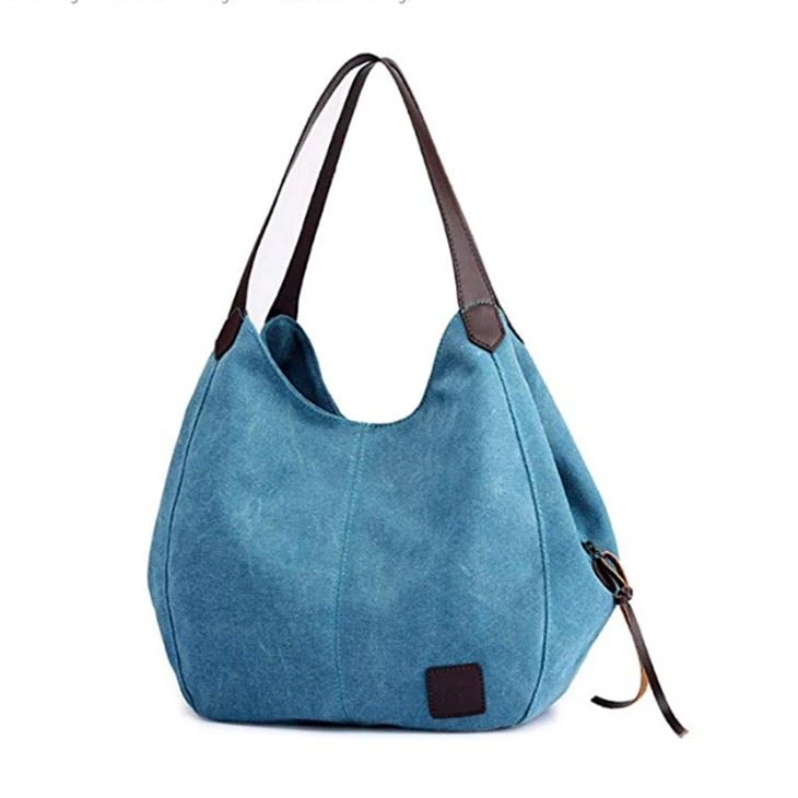 blue handbag